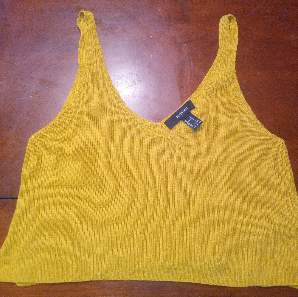 Mustard yellow crop top